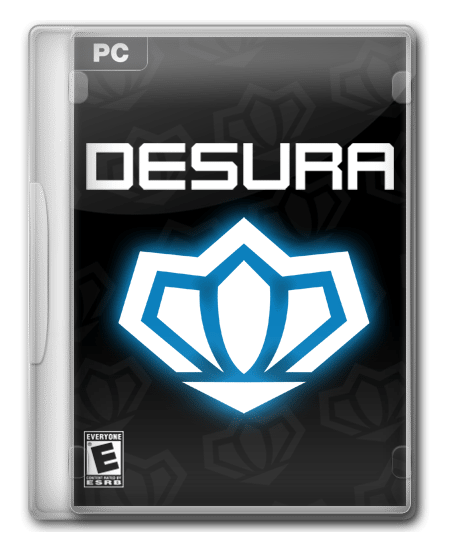 Logo da Desura, versão monocromático, em fundo transparente