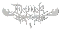 Dethklok logo, monochrome version, on a transparent background