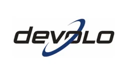 Devolo logo, white version, on a transparent background