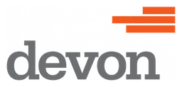 Devon logo, white icon version, on a transparent background