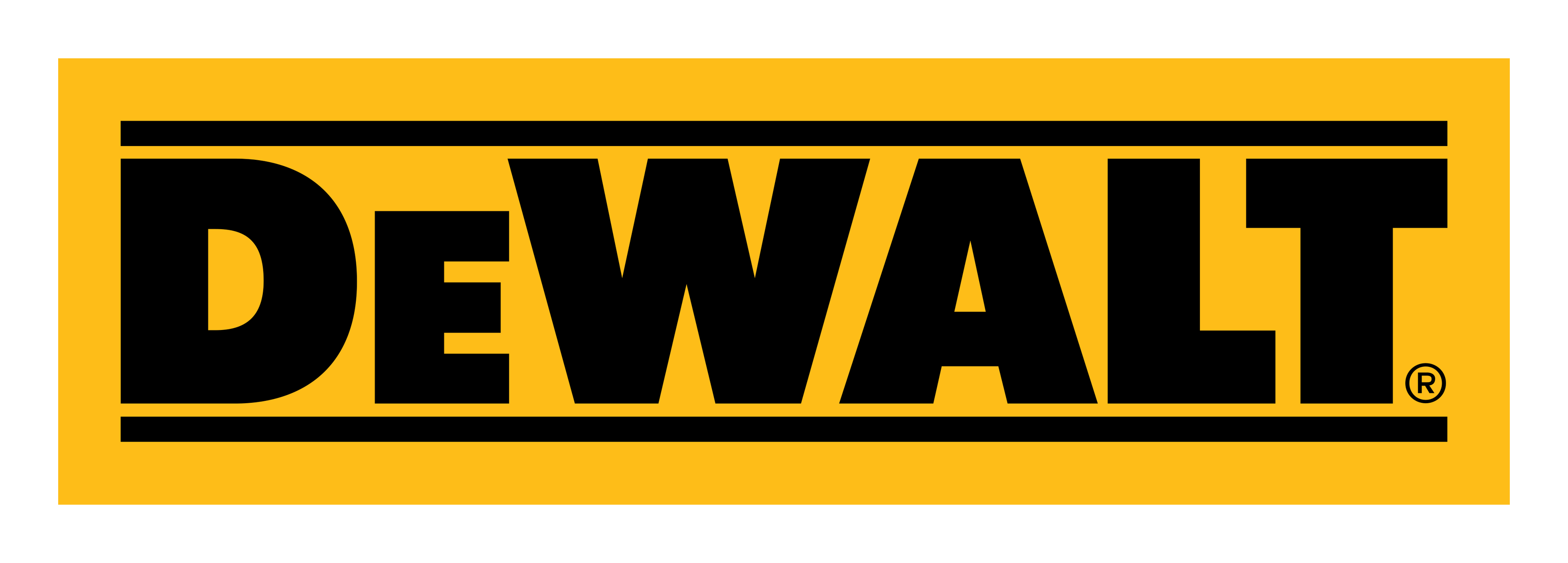 Dewalt logo on a transparent background