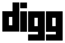 Digg logo, black version, on a transparent background