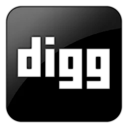 Digg logo, black icon version, on a transparent background