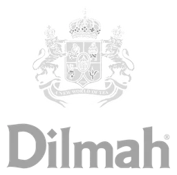Dilmah logo, white icon version, on a transparent background