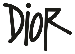 Dior logo, black version, on a transparent background
