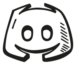 Discord logo, black icon version, on a transparent background