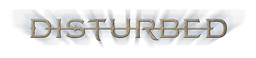 Disturbed logo, monochrome wordmark version, on a transparent background
