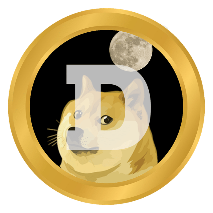 Dogecoin Logo auf transparentem Hintergrund