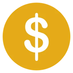 Dollar logo, icon version, on a transparent background