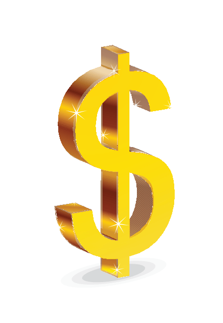 Dollar logo on a transparent background