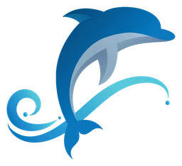 Dolphin logo, icon version, on a transparent background