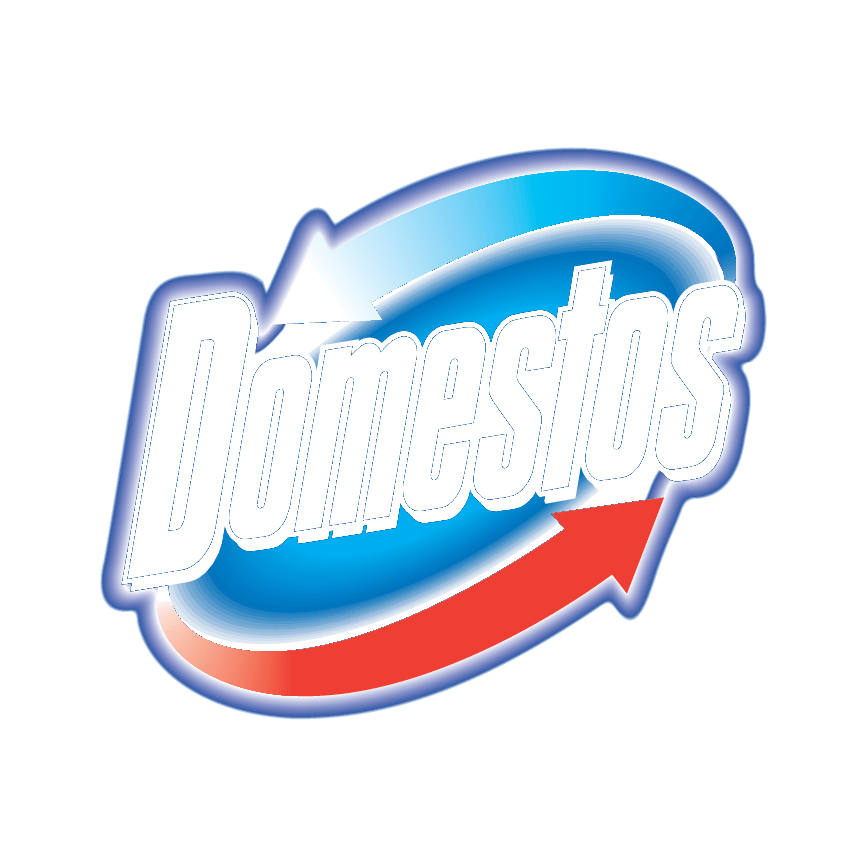 Domestos logo on a transparent background