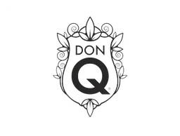 Don Q logo, monochrome version, on a transparent background