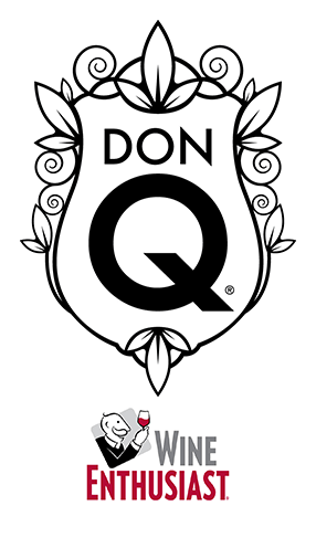 Don Q logo, white version, on a transparent background