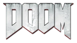 Logo Doom, version monochrome, sur fond transparent