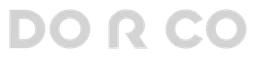 Dorco logo, white wordmark version, on a transparent background