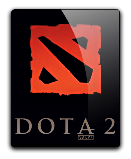 Dota 2 logo, horizontal version, on a transparent background