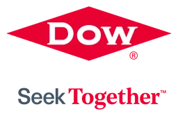 Logo da Dow, versão horizontal, em fundo transparente