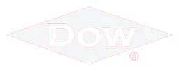 Logo da Dow, versão logotipo branco, em fundo transparente
