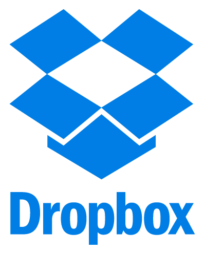 Logo da Dropbox, versão horizontal, em fundo transparente