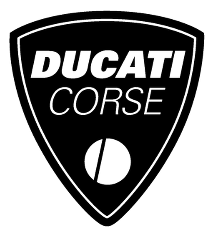 Ducati Corse logo, black icon version, on a transparent background