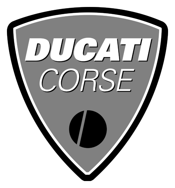 Ducati Corse logo, monochrome icon version, on a transparent background
