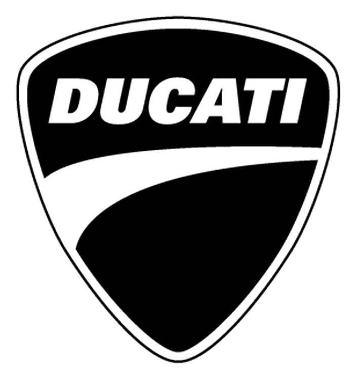Ducati logo, black icon version, on a transparent background