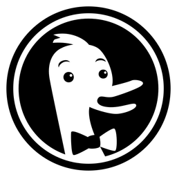 Duckduckgo Logo, Variante Icon schwarz, auf transparentem Hintergrund