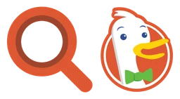 Duckduckgo Logo, Variante horizontal, auf transparentem Hintergrund