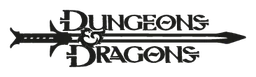Dungeons and Dragons logo, black wordmark version, on a transparent background