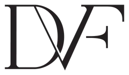 DVF logo, black version, on a transparent background