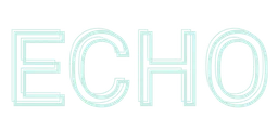 Echo TV logo, white wordmark version, on a transparent background