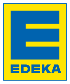 Edeka logo, horizontal version, on a transparent background