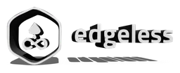 Edgeless logo, monochrome wordmark version, on a transparent background