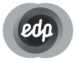 Edp logo, monochrome icon version, on a transparent background