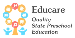 Educare logo, horizontal version, on a transparent background