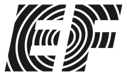 Ef logo, black version, on a transparent background