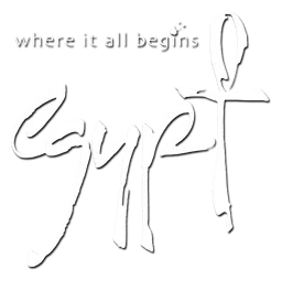 Egypt Tourism logo, white icon version, on a transparent background