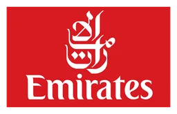 Emirates Airlines logo, horizontal version, on a transparent background