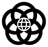 Epcot logo, black icon version, on a transparent background