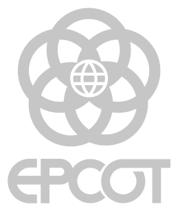 Epcot logo, white icon version, on a transparent background