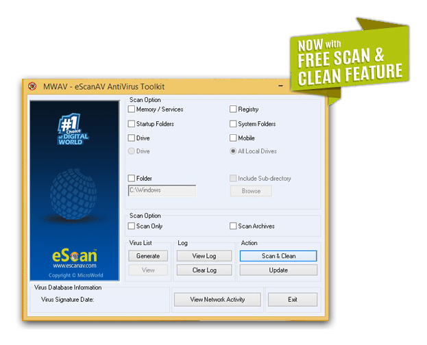Escan Antivirus logo on a transparent background