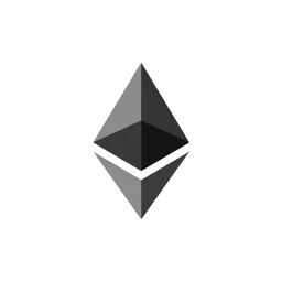 Ethereum logo, white icon version, on a transparent background