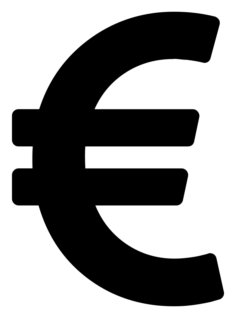 Euro logo, black version, on a transparent background