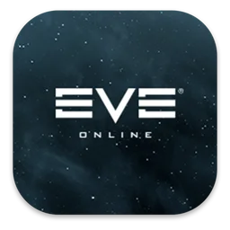 Eve Online logo, black icon version, on a transparent background