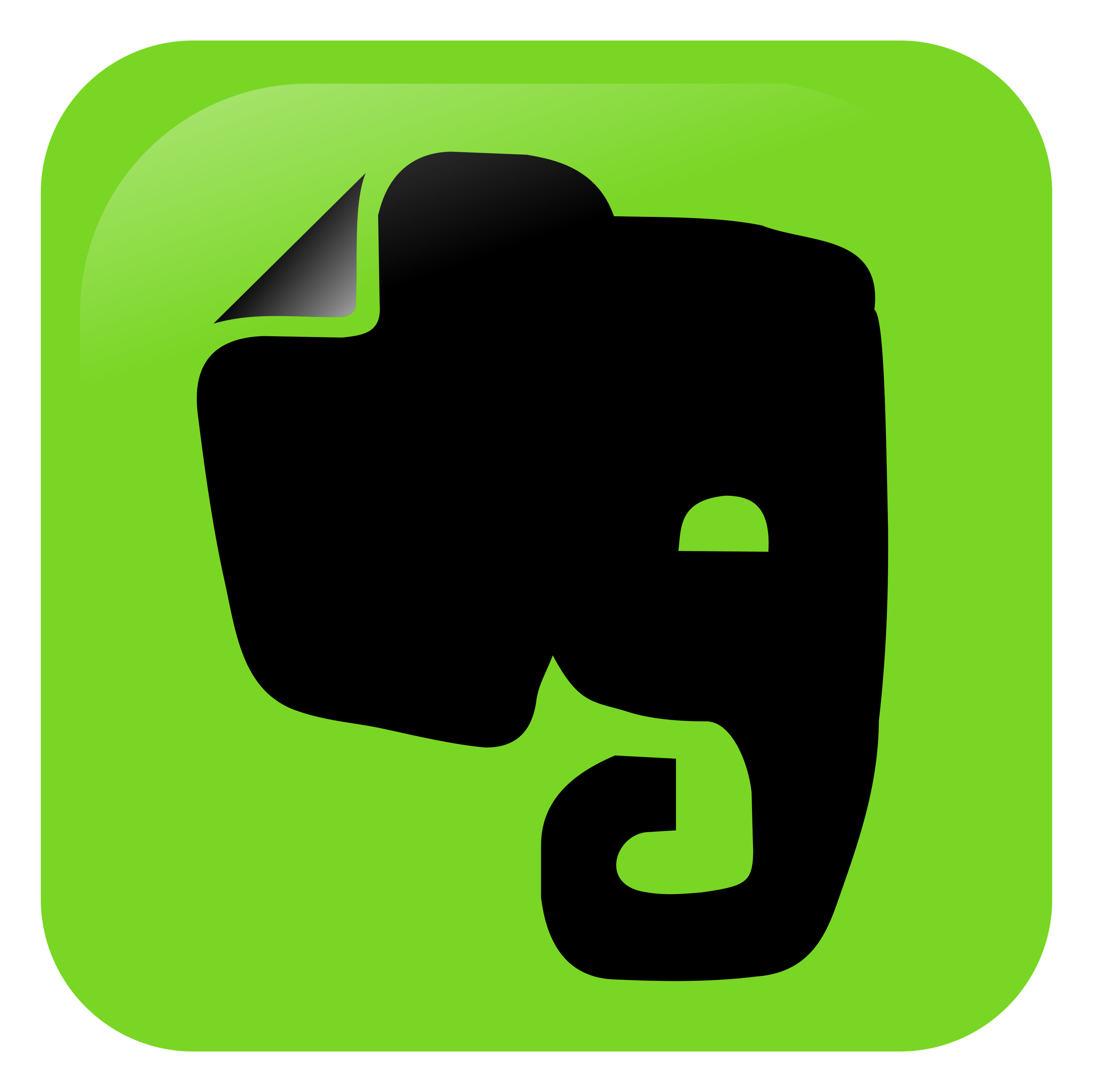 Evernote logo on a transparent background