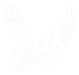 Ewu logo, white icon version, on a transparent background