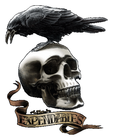 Expendables logo, black version, on a transparent background