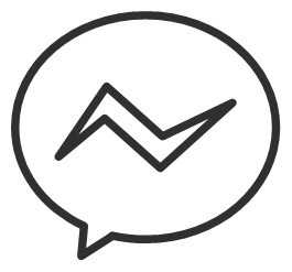 Facebook Messenger White logo, black icon version, on a transparent background