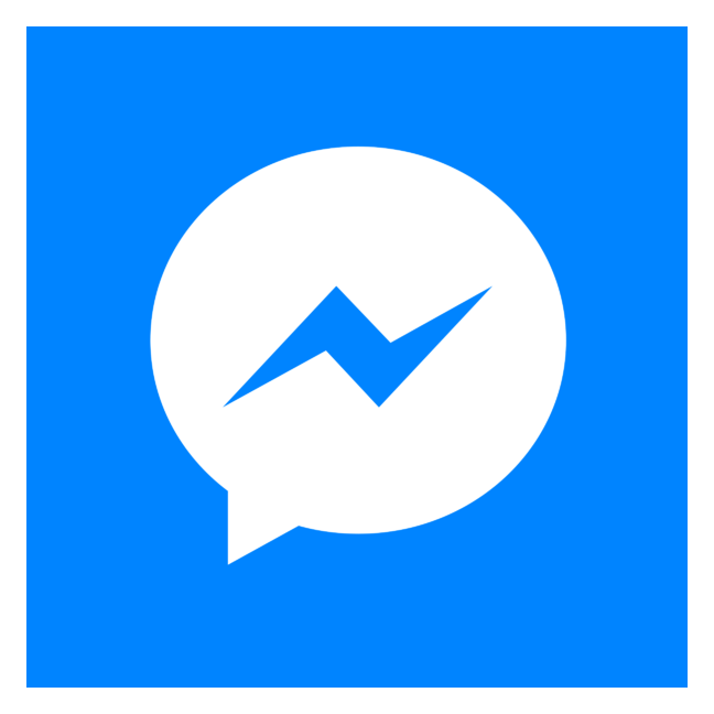Facebook Messenger White logo on a transparent background